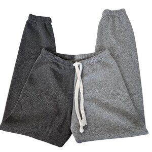 Kids Two-Tone Black/Gray Comfy Cozy Athleisure Loungewear Sweatpants Katie J M
